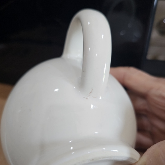 McCoy Happy Face Mug White Ceramic Pottery Smiley Face Red Eyes - Picture 6 of 10